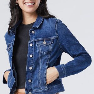 SAMANTHA JACKET IN MID BRUSHED FEATHER BLUE