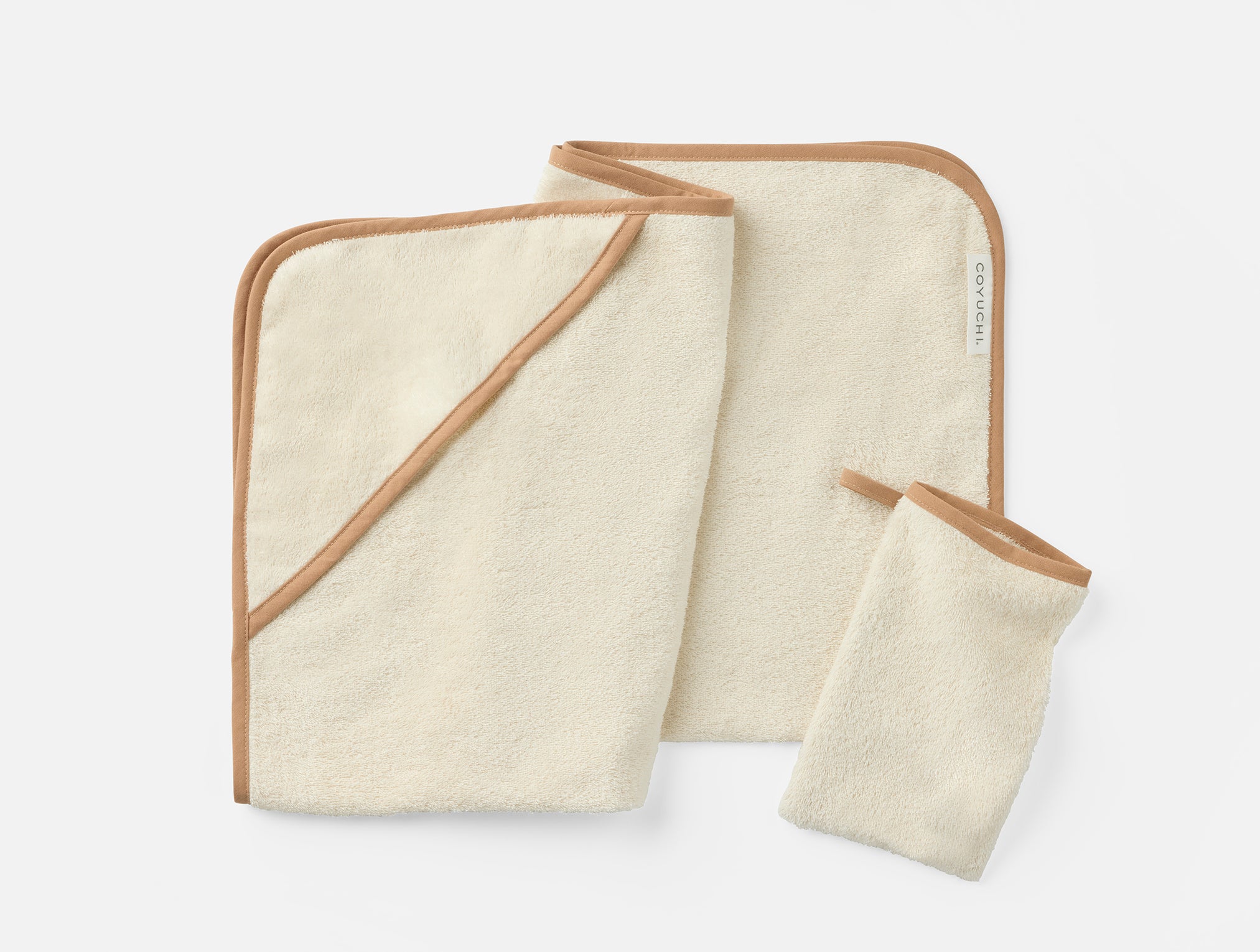 Cloud Loom™ Organic Baby Hooded Towel and Bath Mitt Set