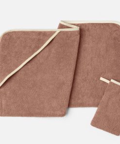 Cloud Loom™ Organic Baby Hooded Towel and Bath Mitt Set