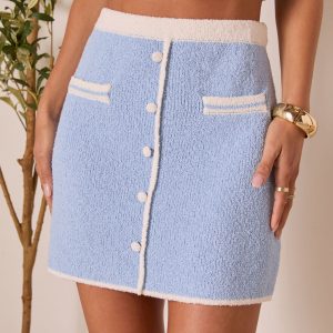 Carlenna Contrast Sweater Mini Skirt