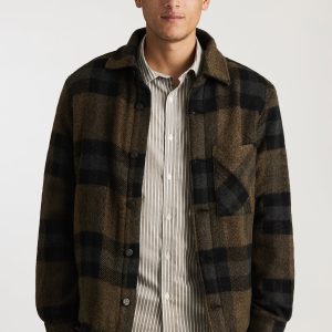 PLAID SHIRT JACKET IN BLACK