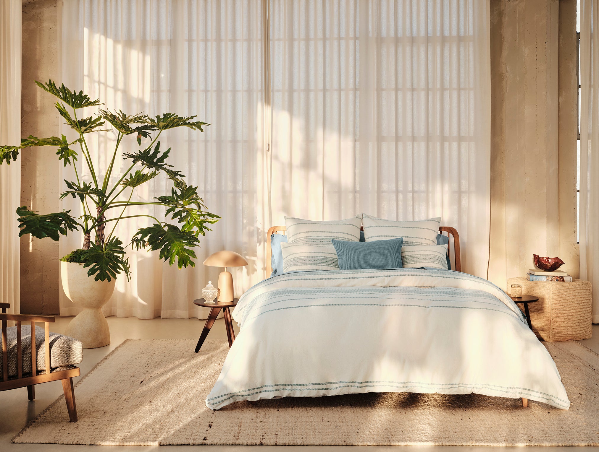 Rippled Stripe Organic Duvet Cover - Image 2