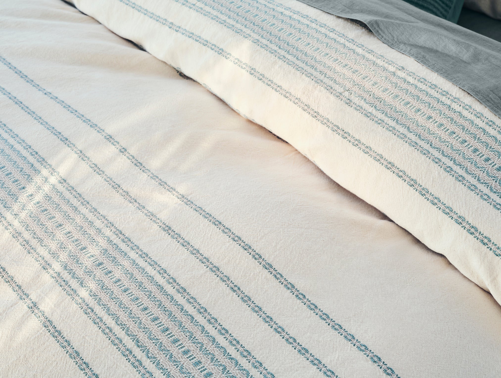 Rippled Stripe Organic Duvet Cover - Image 4