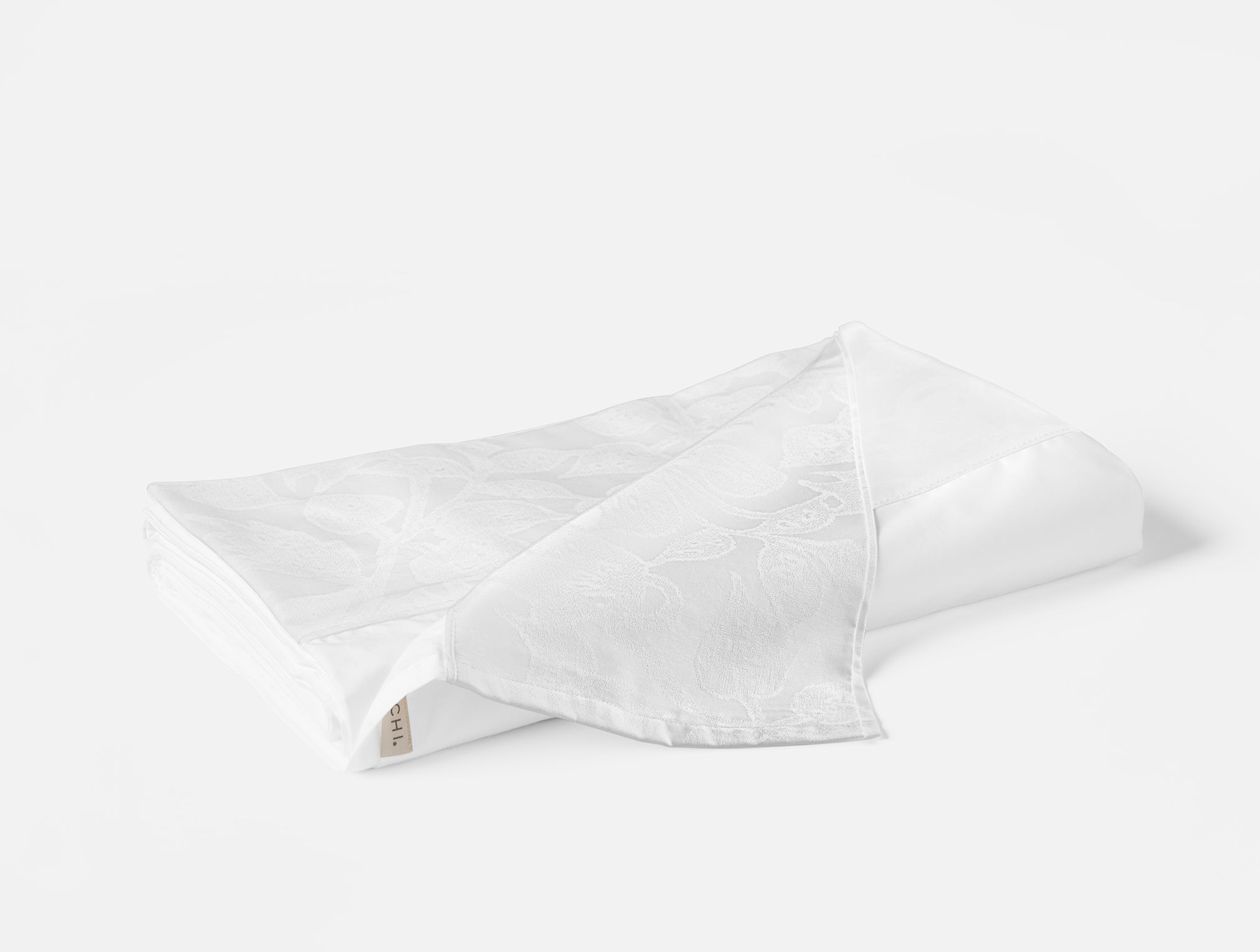 Heritage Organic Percale Jacquard Border Flat Sheet