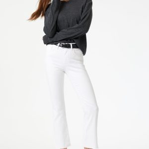 ANIKA CROP FLARE IN WHITE LA BLUE