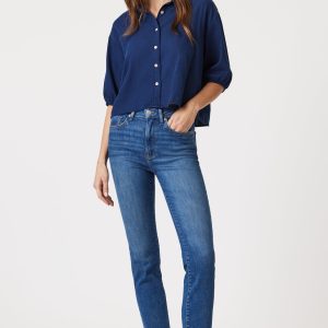 VIOLA STRAIGHT LEG IN MID BRUSHED FLEX BLUE