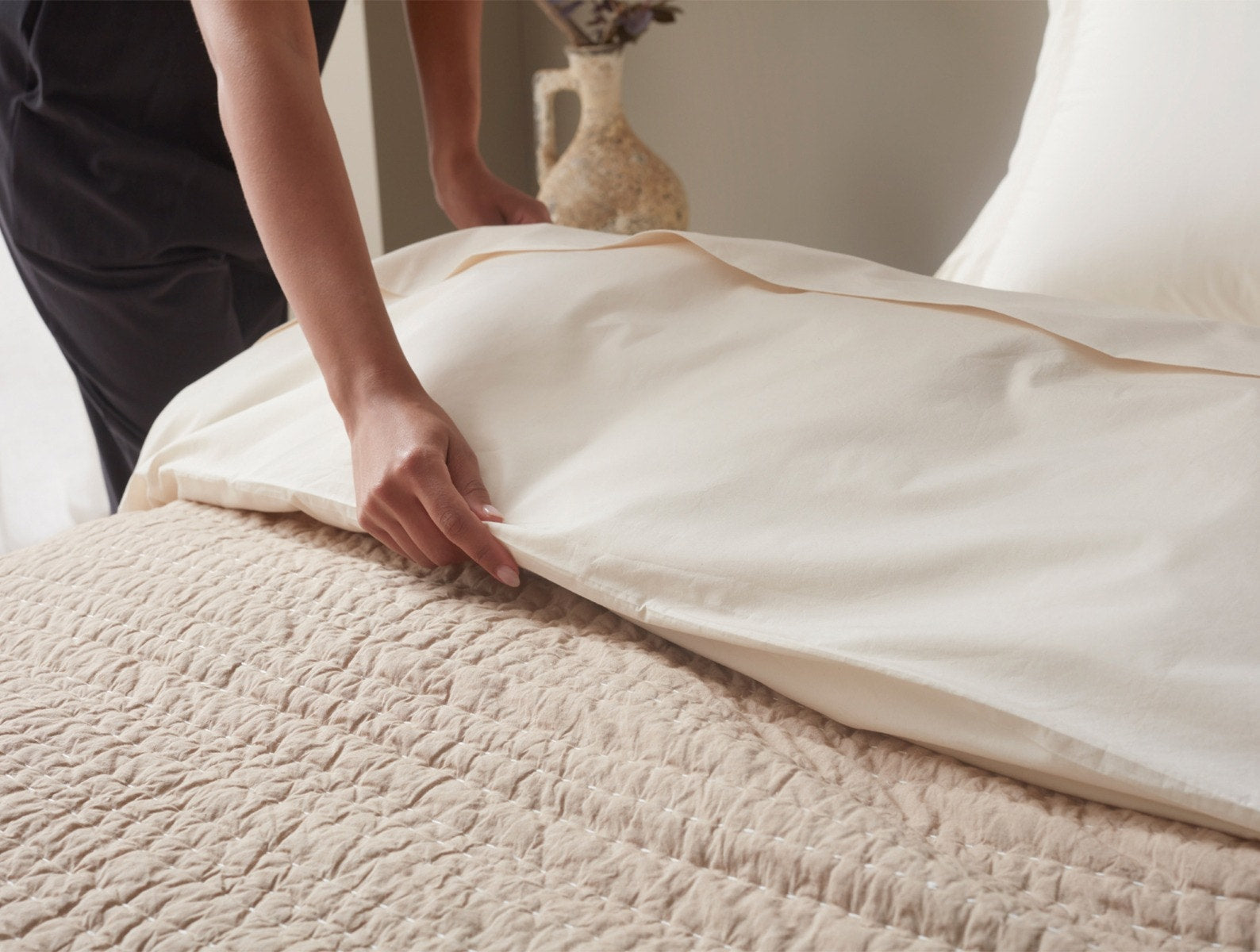 Channel Handstitched Organic Quilt - Image 5