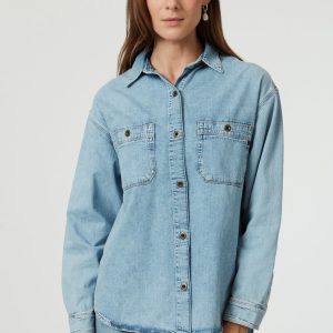 SUSAN DENIM SHIRT IN LIGHT USED DENIM
