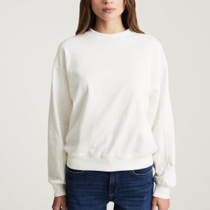 CREW NECK SWEATSHIRT IN ANTIQUE WHITE